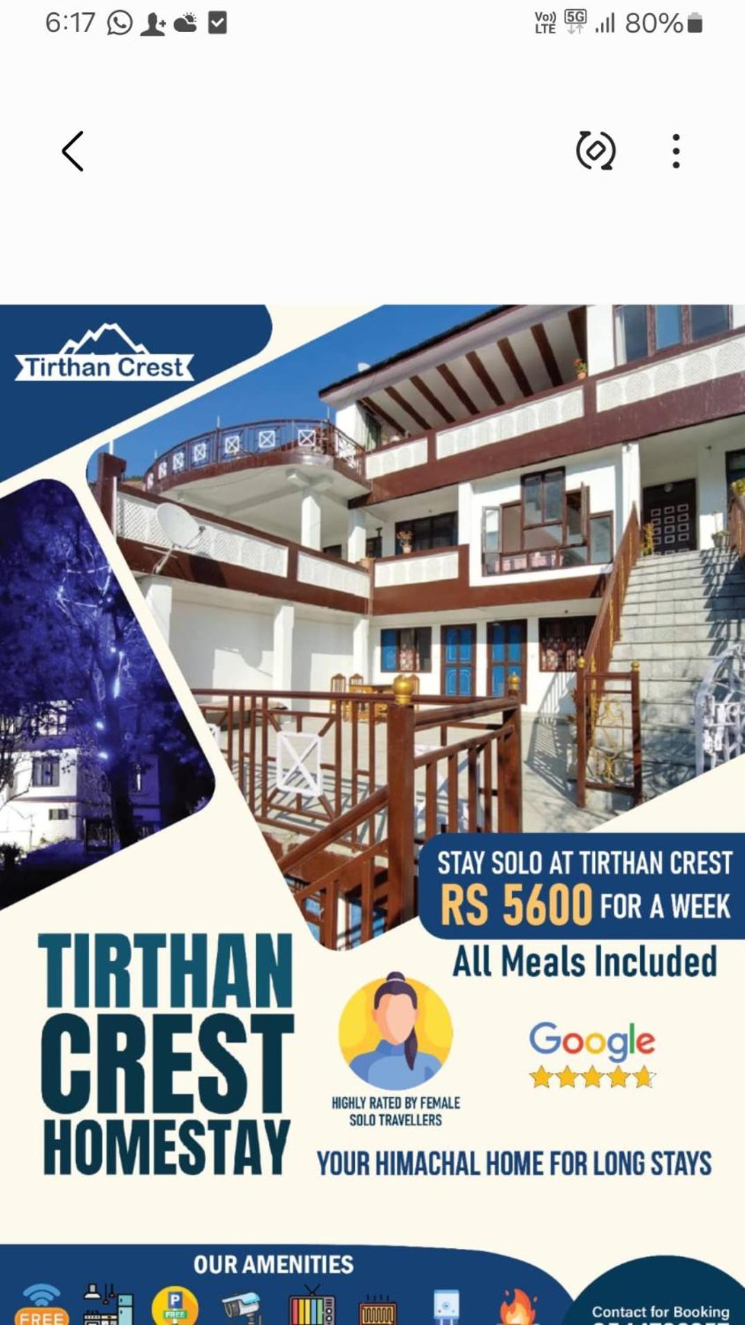 Tirthan Crest Homestay Banjār Exterior foto